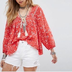Free People never a dull moment blouse size large